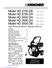 Kärcher HD 2700 DH Operator's Manual