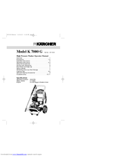 Kärcher K 7000 G Operator's Manual