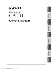 Kawai CA 111 Owner's Manual