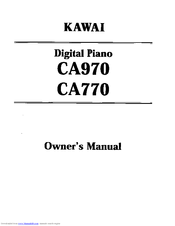 Kawai CA770 Owner's Manual