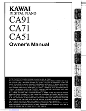 Kawai Digital Piano CA51 Owner's Manual