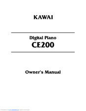 Kawai Digital Piano CE200 Owner's Manual