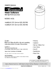 Kenmore IntelliSoft 370 Series 625.383760 Owner's Manual