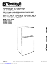Kenmore 6937 - 22.1 cu. Ft. Top Freezer Refrigerator Use & Care Manual