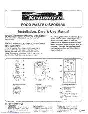 Kenmore 60553 Installation, Care & Use Manual