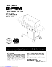 Kenmore LIQUID PROPANE GAS GRILL 141.173373 Owner's Manual