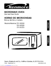 Kenmore MICROWAVE OVEN 721.65223 Use And Care Manual