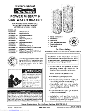Kenmore POWER MISER 6 153.336560 Owner's Manual
