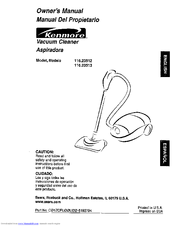 Kenmore ASPIRADORA 116.23512 Owner's Manual