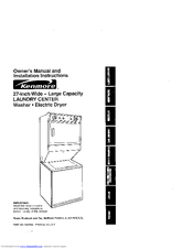 Kenmore Washer/Dryer Owner's Manual And Installation Instructions