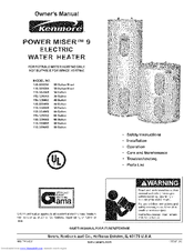 Kenmore POWER MISER 9 153.329562 Owner's Manual