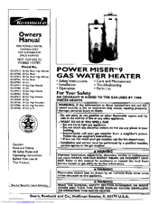 Kenmore Power Miser 9 153.337462 Owner's Manual