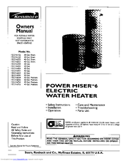 Kenmore POWER MISER 153.316555 Owner's Manual