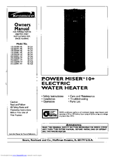 Kenmore POWER MISER 153.320491 HT 40 GAL Owner's Manual