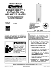 Kenmore 153.330952 POWER MISER 9 Owner's Manual
