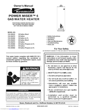 Kenmore Power Miser 6 153.336472 Owner's Manual