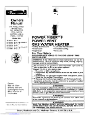 Kenmore Power Miser 9 153.335842 Owner's Manual