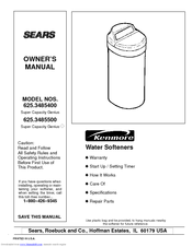 Kenmore 625.3485500 Owner's Manual
