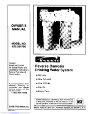 Kenmore 625.384700 Owner's Manual