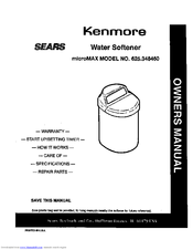 Kenmore microMAX 625.348460 Owner's Manual