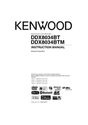 Kenwood DDX8034BTM Instruction Manual