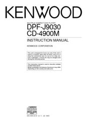 Kenwood DPF-J9030 Instruction Manual