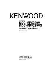 Kenwood KDC-MP5029VG Instruction Manual
