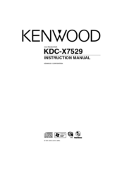 Kenwood KDC-X7529 Instruction Manual