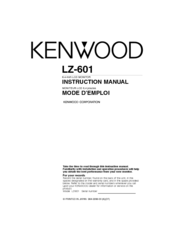 Kenwood LZ-601 Instruction Manual