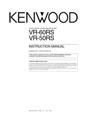 Kenwood VR-60RS Instruction Manual