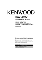 Kenwood KAC-X10D - eXcelon Amplifier Instruction Manual