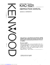 Kenwood KAC-1021 Instruction Manual