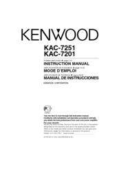 Kenwood KAC-7251/7201 Instruction Manual