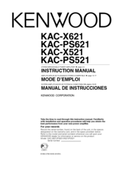 Kenwood KAC-X521 Instruction Manual