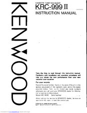 Kenwood KRC-999II Instruction Manual