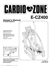 Keys Fitness CARDIO ZONE E-CZ400 Owner's Manual