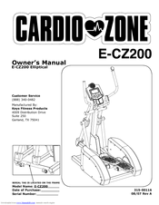 Keys Fitness CARDIOZONE E-CZ200 Owner's Manual