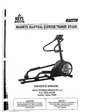 Keys Fitness Magnetic Elliptical Exercise Trainer ET4000 Owner's Manual
