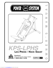 Keys Fitness LEG PRESS / HACK SQUAT KPS-LPHS Owner's Manual