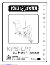 Keys Fitness Leg Press Attachment KPS-LP1 Owner's Manual