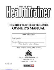 Keys Fitness HealthTrainer HT601 Owner's Manual
