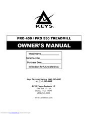 Keys Fitness PRO 450 Owner's Manual