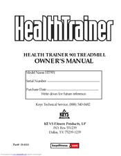 Keys Fitness Treadmill HT901 Owner's Manual