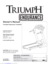 Keys Fitness TRI-ENDURANCE Treadmill TRI-ENDURANCE Owner's Manual