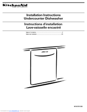 KitchenAid Architect Series II KUDK03FTSS Installation Instructions Manual