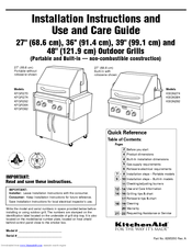 KitchenAid KFGR274 Installation Instructions And Use And Care Manual