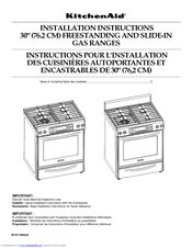 KitchenAid KGRS807SBT - GAS RANGES Installation Instructions Manual