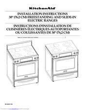 KitchenAid KESS908SPW - 30 Inch Slide-In Electric Range Installation Instructions Manual