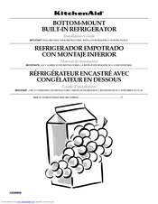 KitchenAid KBLS36FTX - 20.5 cu. ft. Bottom-Freezer Refrigerator Installation Manual