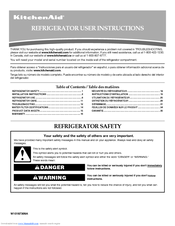 KitchenAid KBFS25EVWH - 24.8 cu. ft. Refrigerator User Instructions